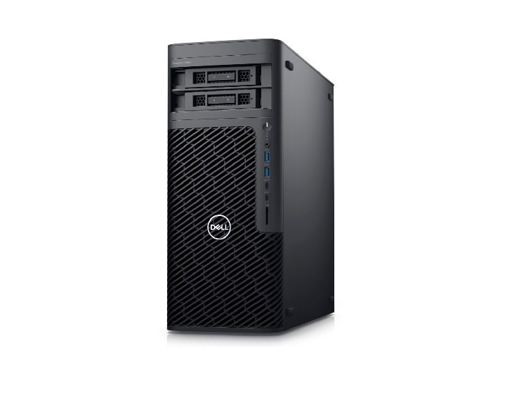 Dell Precision Tower 5860 Intel Xeon W3-2423 (15 MB cache,6 cores,12 threads, 2.1GHz to 4.2GHz, 120 W), 32GB: 2 x 16GB, DDR5, 4800MT/s, RDIMM, ECC, 1TB, M.2, PCIe NVMe, SSD, Class 40, Nvidia RTX A1000, 8GB GDDR6, 4 mDP to DP adapters, Precision 5860 Tower 750W Chassis (2SATA Flexbay L6), Dual Ethernet Ports (1GBE + 10GBE), Windows 11 Pro for Workstations (6 cores), English, Dutch, French, German, Italian, 3 Year ProSupport Warranty