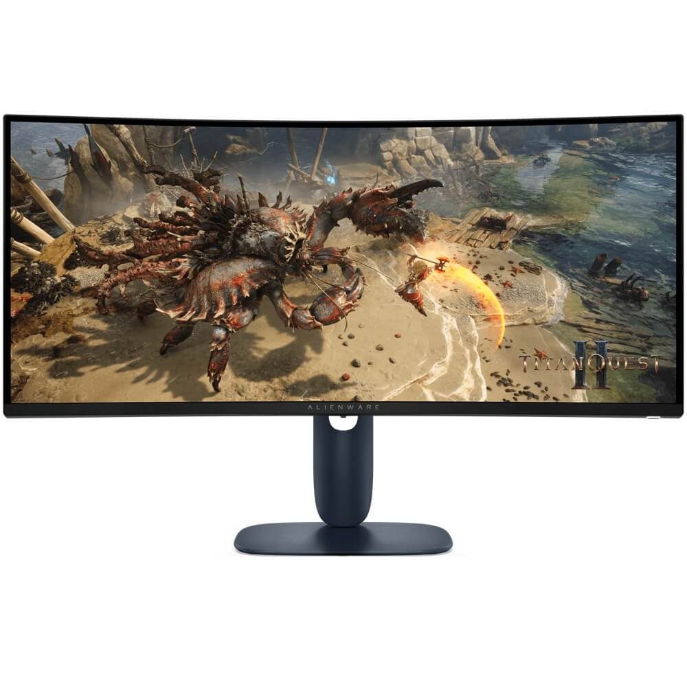 Dell AlienWare 34''  WQHD Curved Gaming Monitor, Resolution:3440 x 1440, 3440 x 1440, Standard Refresh Rate:180 Hz, Stand Adjustments;Height, Pivot, Tilt, Tearing Prevention Technology:AMD FreeSyncTM Premium, VESA AdaptiveSync, 2 HDMI Ports, 1 DisplayPort 1.4, 3 Year Advanced Exchange