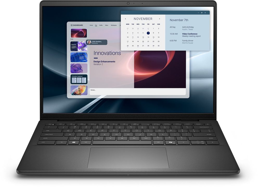 Dell Pro 14 Essential PV14250 RPL-U R Core 7 150U UMA, TPM, FF, USBC, 16GB: 1 x 16GB, DDR5, 5200MT/s, 512, M.2, PCIe NVMe, SSD, Intel Graphics, Carbon Black Power Button with Fingerprint Reader, Realtek Wi-Fi 6 RTL8852BE, 2x2, 802.11ax, MU-MIMO, Bluetooth wireless card, 14",FHD+,Carbon Black English International backlit Copilot key keyboard, 4-Cell Battery, 54WHr (Integrated), 65 Watt AC adapter, Windows 11 Home, 1 Year Onsite and Next Business Day Onsite Warranty