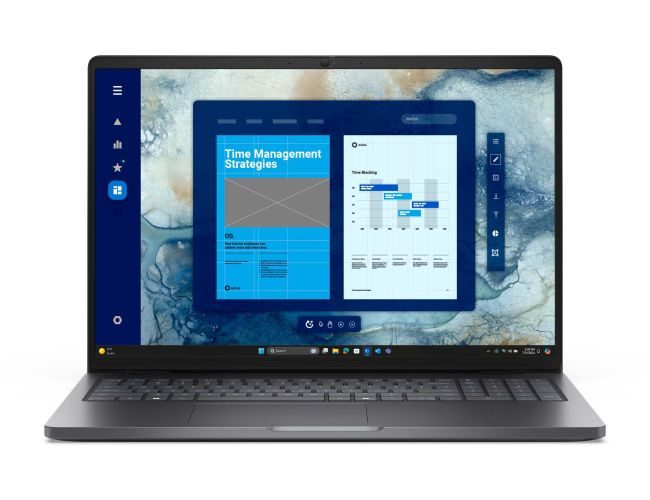 Dell Pro 16: Intel Core 7 150U (10 cores, up to 5.4 GHz), 16GB, DDR5, 5600MT/s (5200MT/s with Intel Core processors), 512GB SSD, 16", Non-Touch, FHD+, 300 nit, 45% NTSC, Anti-Glare, FHD+IR Cam, FHD HDR + IR Camera, Facial Recognition, TNR, Camera Shutter, Microphone, English US backlit Copilot key keyboard with numeric keypad, Fingerprint Reader, Intel Wi-Fi 6E (6 where 6E unavailable) AX211, 2x2, 802.11ax, Bluetooth 5.3 wireless card, No Mobile Broadband Card, 3-cell, 3 Year ProSupport Warranty