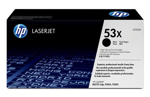 HP 53X LaserJet Q7553X Black Print Cartridge Prints Approximately 7 000 PGS Using the ISO/IEC 19752 Yield Standard