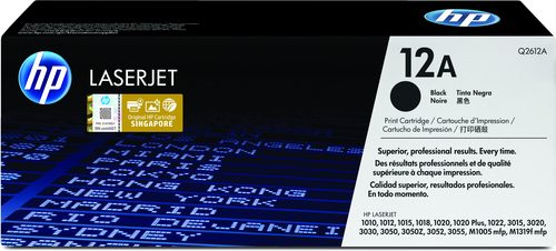 HP 12A LaserJet 1000/3000 Series Black Print Catridge. HP LaserJet 1010/1012/1015/1018/1020/ 1022/3015/3020/3030/3050/