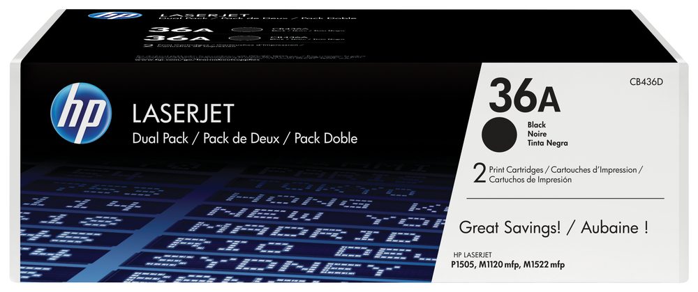 Hp 36A Black Toner Cartridge Dual Pack