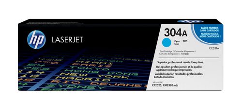 HP 304A Color LaserJet CP2025 Cyan Print Toner Cartridge Prints Approximately 2 800 PGS Using the ISO/IEC 19798 Yield Standard