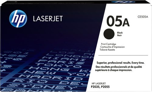 HP 05A LaserJet P2035/P2055 Black Print Cartridge Prints Approximately 2300 Pgs using ISO/IEC 19752 Yield Standard