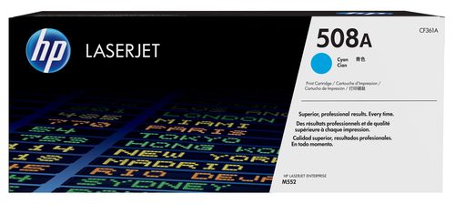HP 508A Cyan LaserJet Enterprise M552/M553 Toner Cartridge Cartridge Yield 5000 PGS