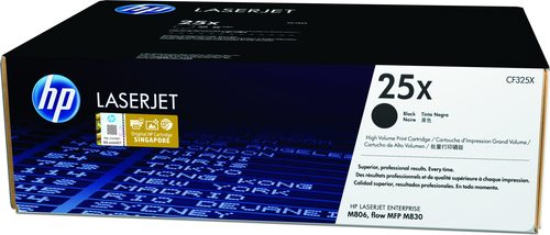 HP 25X LaserJet M806/M830 Black Print Toner Cartridge Prints Approximately 34500 PGS Using the ISO/IEC 19752 Yield Standard