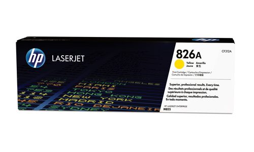 HP 826A Yellow Toner Cartridge Approximately Yield 31500 PGS