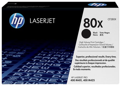 HP 80X Black LaserJet Toner Cartridge for HP LaserJet Pro 400 MFP M425 and Pro 400 Printer M401 Series Average Cartridge