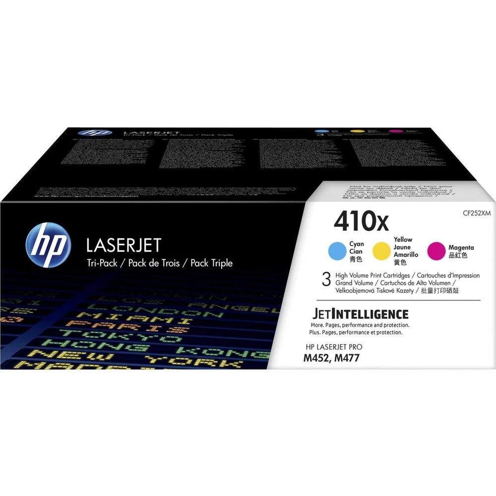 HP 410X 3-Pack High Yield Cyan/Magenta/Yellow Original LaserJet Toner Cartridge
