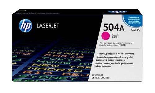 HP 504A CP3525/CM3530 MFP Magenta Print Toner Cartridge Prints Approximately 7 000 PGS Using ISO/IEC 19798 Yield Standard