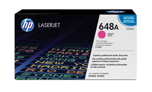 HP 648A LaserJet CP4525/CP4025 Magenta Print Toner Cartridge Prints Approximately 11 000 PGS Using the ISO/IEC 19798 Yield Standard