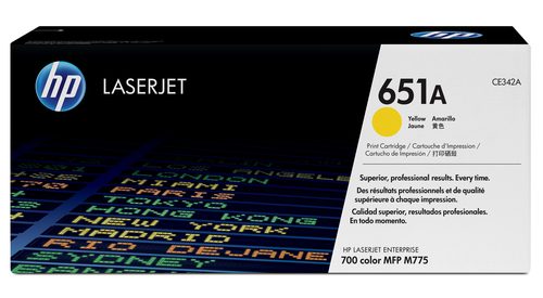 HP 651A LaserJet Enterprise 700 Color MFP M775 Series Yellow Print Toner Catridge