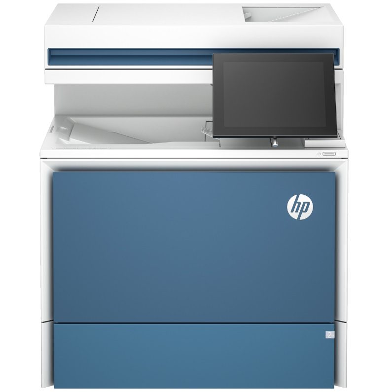 HP Color LaserJet Enterprise MFP 5800dn Printer - Print, Copy, Scan,  5-15 Users, Fax optional, Print up to 43 ppm Black &  Up to 43 ppm Colour, , HP ePrint; Apple AirPrint; Mopria-certified; Google Cloud Print 2.0, RMPV Up to 10,000 . Copy up to 600 x 600 dpi (flatbed), 600 x 450 dpi (ADF), Copy up to 38 cpm, Two-sided copying, Scan up to 43 ipm (monochrome), up to 38 ipm (colour), Scanner Tipe-  Flatbed, ADF (two-sided, single-pass), Faxing Optional, 20.3 cm (8") colour touchscreen