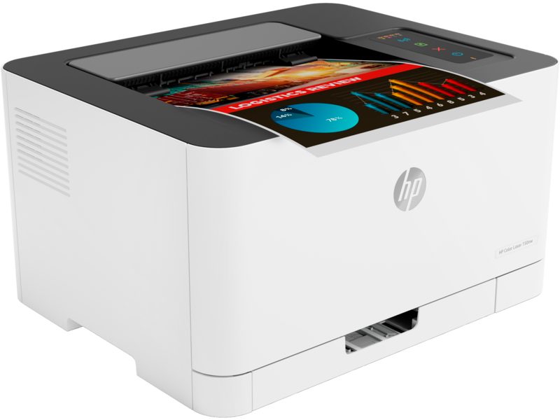 HP Color Laser 150nw. Functions: Print. Print technology: Laser. Print speed: Up to 18 ppm Black(A4, normal); Up to 4 ppm Colour (A4, normal). Print resolution: 600 x 600 dpi 4 bits Black(best); 600 x 600 dpi 4 bits Colour(best). Monthly duty cycle: Up to 20,000 pages A4; Recommended monthly page volume : 100 to 500. Duplex printing: Manual (driver support provided). Standard: Hi-Speed USB 2.0 port, Fast Ethernet 10/100Base-TX network port, Wireless 802.11 b/g/n. Wireless: Yes