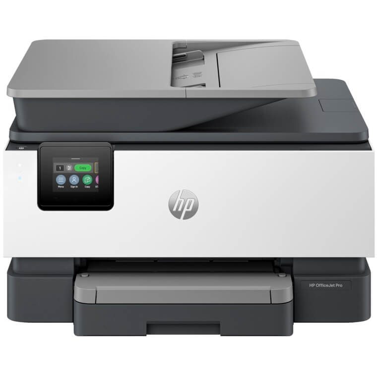 HP OfficeJet Pro 9120B Printer. Print. Print technology: HP Thermal Inkjet. Print speed: Black (A4, ISO): Up to 20 ppm; Up to 16ppm; Draft black (A4): Up to 32ppm; Draft colour (A4): Up to 32ppm. Monthly duty cycle: Up to 25,000 pages A4; Recommended monthly page volume: Up to 1500. Duplex printing: Automatic (standard). What's in the box: 5A0S3B: HP 937 Setup Black Ink Cartridge (~800 pages); HP 937 Setup CyanInk Cartridge (~420 pages); HP 937 Setup Magenta Ink Cartridge (~420 pages)