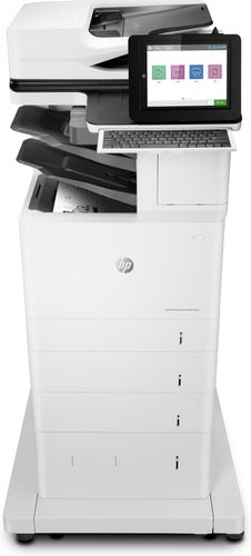 HP LaserJet Enterprise MFP M635z 4-1 Mono Printer - Print, Copy, Scan and Fax. Black (A4, normal) Up to 61 ppm;Black (A4, duplex): Up to 50 ipm; HP PCL 6, HP PCL 5 (HP PCL 5 driver available from the Web only), HP postscript level 3 emulation, native PDF printing (v 1.7), Apple AirPrint. 20.3 cm  touchscreen. HP ePrint; Apple AirPrint; Mopria-certified; Google Cloud Print 2.0. Wireless optional. Built in Network. Automatic Duplex. Flatbed, ADF.Scan speed Normal (A4)