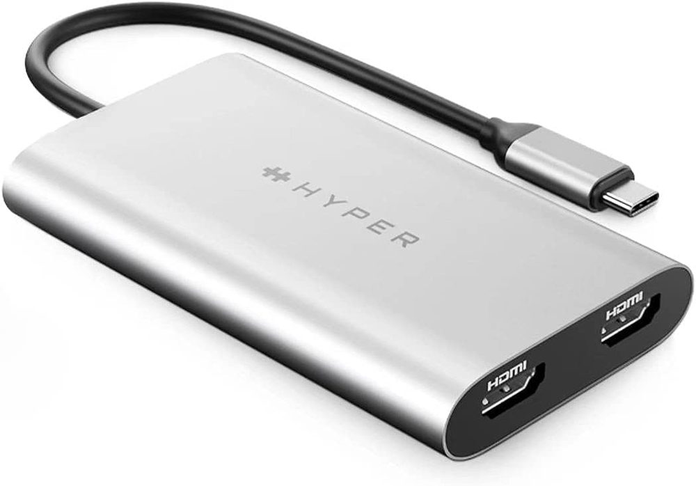 HyperDrive USB-C To Dual HDMI Adapter+PD over USB (M1) Connect 2 Displays at 4K Video, Fast & Easy Setup, Quickly Charge Devices, Durable & Functional Design