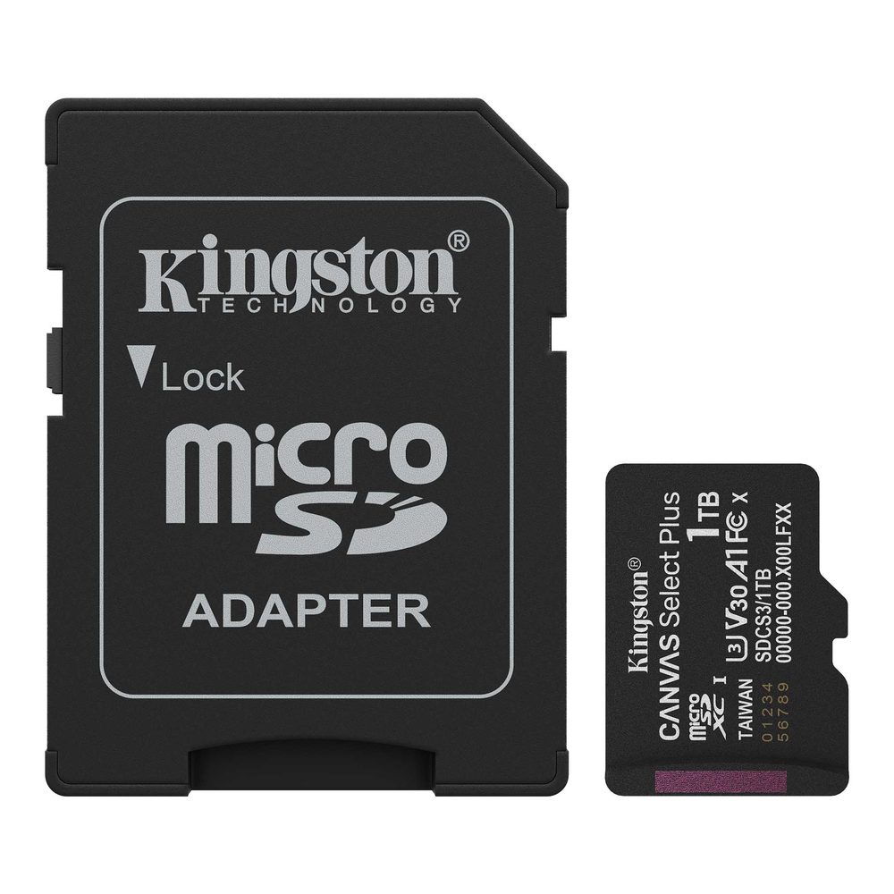 Kingston 1TB microSDXC Canvas Select Plus Gen3 150MB/s A1 Card + Adapter