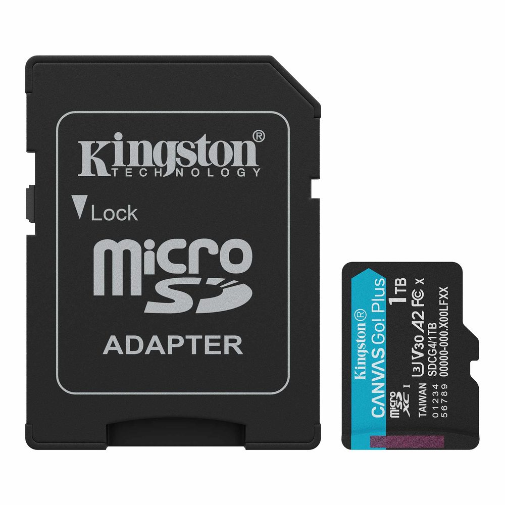 Kingston 1TB microSDXC Canvas Go Plus Gen4 200MB/s A2 U3 V30 Card + Adapter