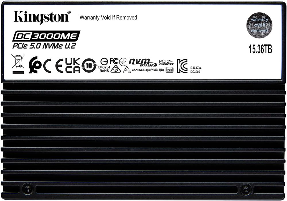 Kingston 15.36TB DC3000ME U.2 PCIe 5.0 NVMe TCG Opal Enterprise SSD