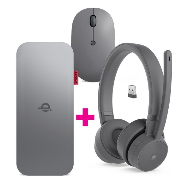 Lenovo Go Wired ANC Headset AND Lenovo Go Wireless Mobile Power Bank 10000 mAh AND Lenovo Go USB-C Wireless Mouse - Bundle