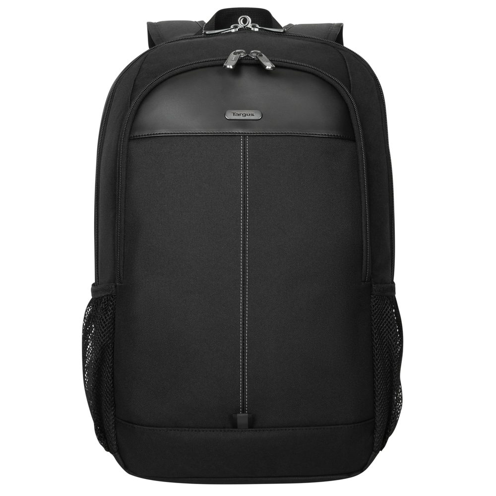 Targus 15.6in Classic BackPack - Black Secondary compartment with built-in workstation and storage pockets, Two large, mesh water bottle pockets, Reflective accents for increased visibility
