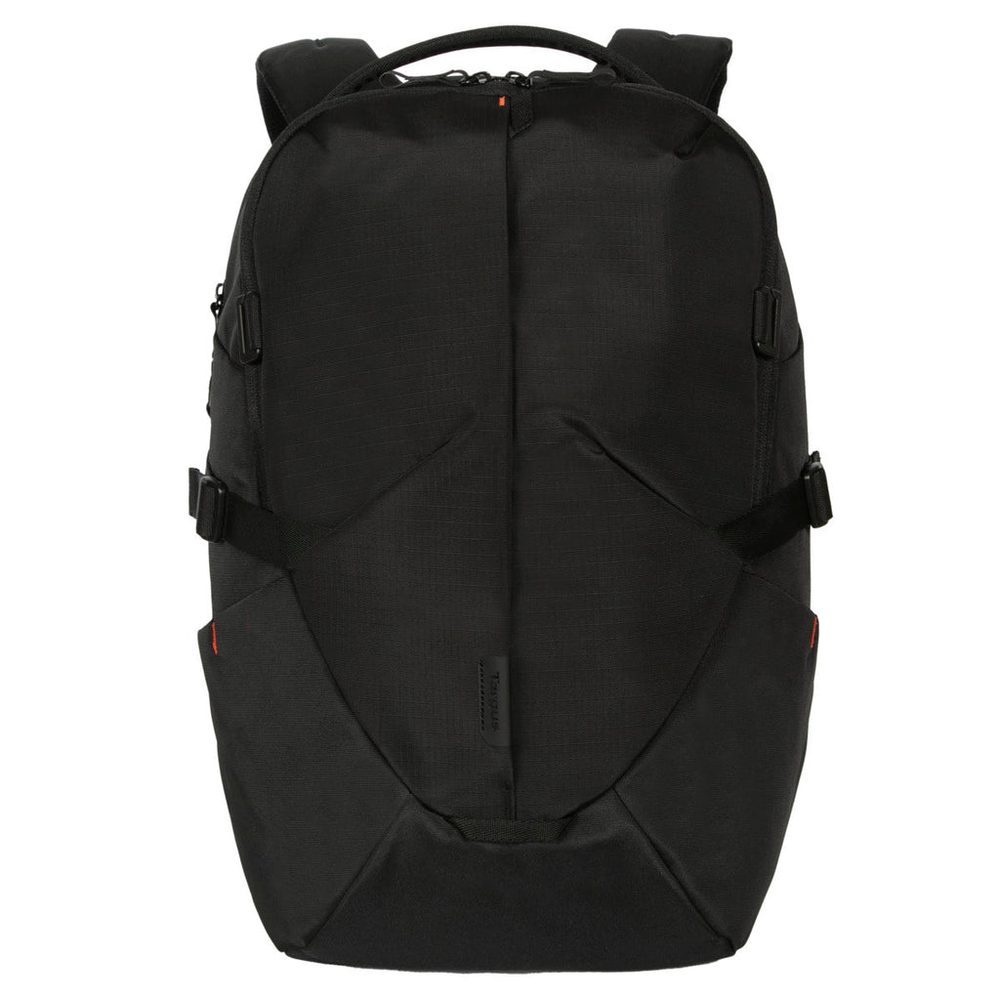 Targus 15-16" Terra BlackPack - Black Dedicated laptop compartment with security fastener, Air mesh back panel with rear hidden lumbar pocket, Adjustable and ergonomic padded shoulder straps