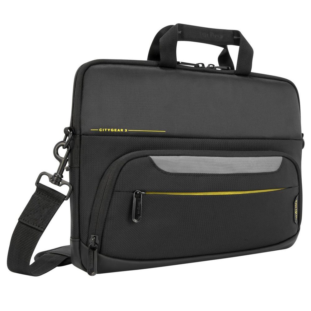 Targus Citygear 12-14 Slim Topload Laptop Case Black Super-slim tech carry case, Multi-Fit tech compatibility, Comfort-padded grab handle and padded shoulder strap