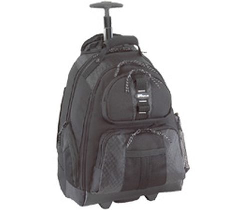 Targus - Sport Rolling 15 -15.6in Laptop Backpack Black Protective PVC material on bottom of case repels water, Padded handle and shoulder straps, Storage options throughout the backpack