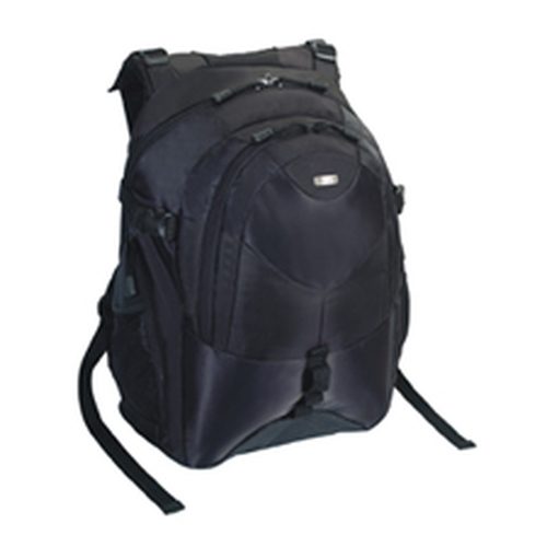 Targus Campus 15in-16in BackPack (Black) Helps alleviate back stress/strain,Multiple pockets for maximum storage capacity, Adjustable fasteners on each side of the backpack ensuring improved comfort