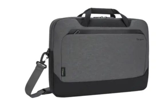 Targus - Cypress Eco Topload 15.6in Grey Front stash pocket allows for quick access to small accessories, Padded shoulder strap, Soft-touch carry handles