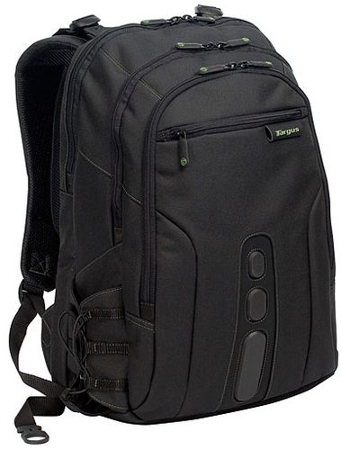 Targus 15.6in Ecospruce Backpack Convenient quick access pocket includes key clip, pen loops, business card holder, accessory compartments, water bottle holder and MP3 player pocket