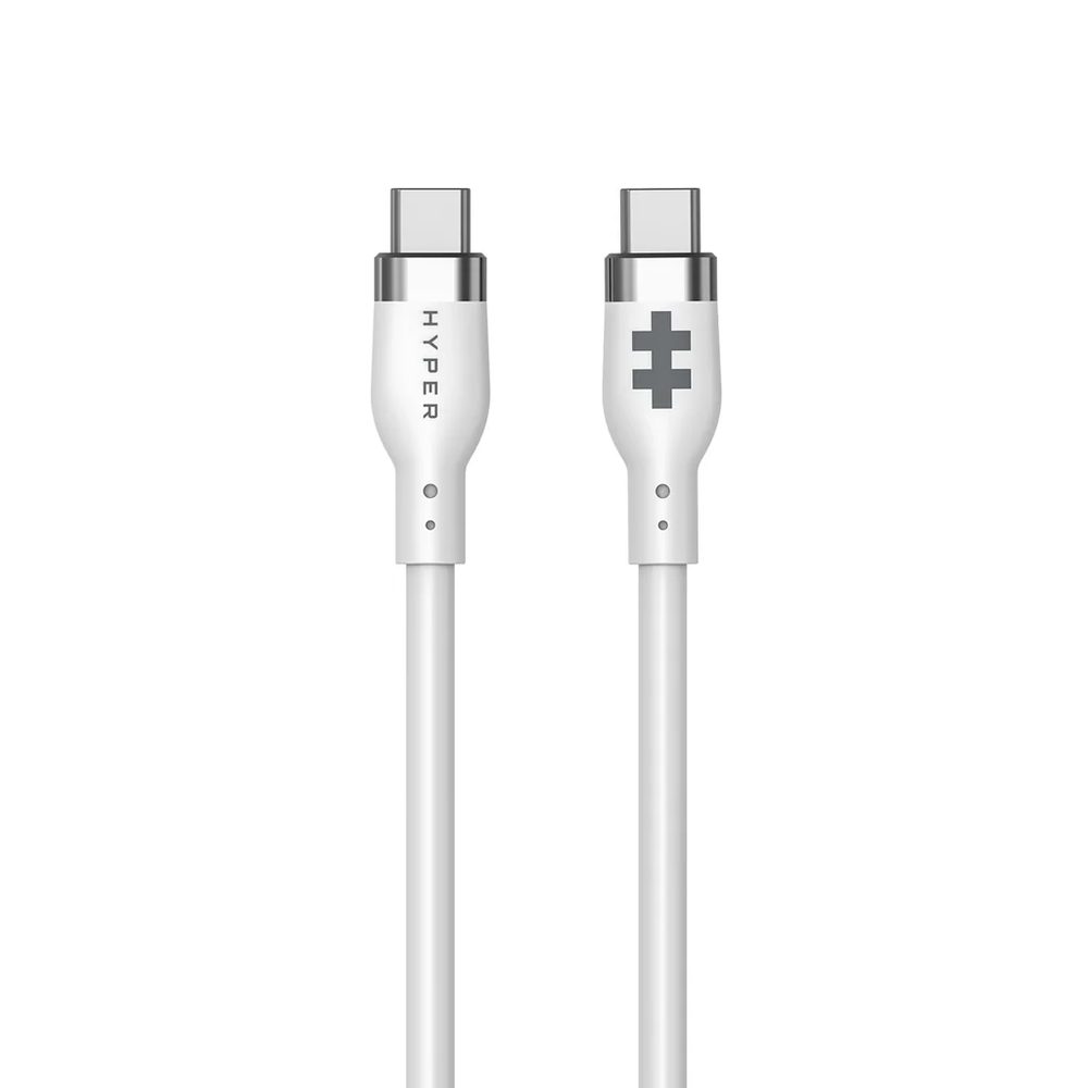 Targus HyperJuice 1m Silicone USB-C to USB-C 240W Charging Cable - White 240W Charging Power, Enhanced Durability, tested to Over 25,000 Bends, Portable and Tangle-Free Silicone Design