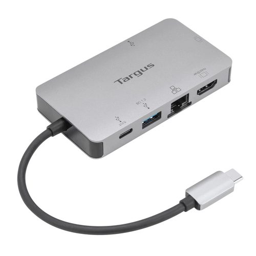 Targus - USB-C Single Video 4K HDMI/VGA Dock Connect one external HDMI display (max resolution 4K@30Hz) or one VGA display (max resolution 1920x1200@60Hz),  Gigabit Ethernet port, Thunderbolt 3 host compatible