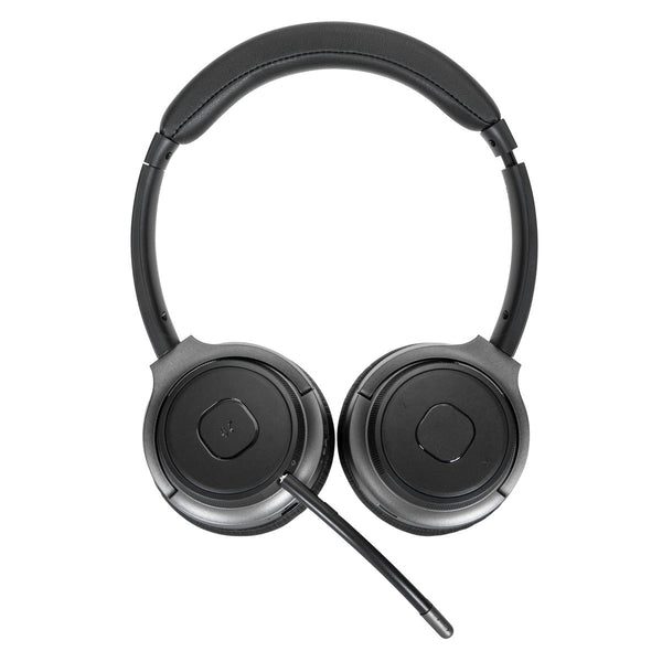 Targus Wireless Stereo Headset Omni-directional microphone and ambient directional noise-suppression technology, Detachable, rotatable boom microphone for left or right use, Optional wired audio connection