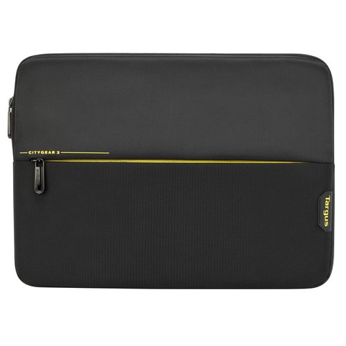 Targus Citygear 14in Laptop Sleeve, Durable and padded sleeve to fit up to 14 laptops & 2-in-1 devices, Zipped front pocket for storage