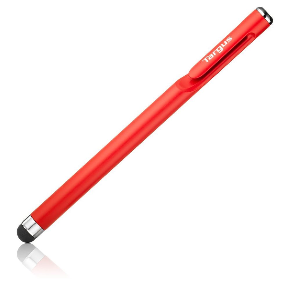 Targus Antimicrobial Stylus Embedded Clip - Red, Functional stylus, Fully compatible with all capacitive touch screen devices (tablets, smartphones or touchscreen laptops), Stylish one piece premium design with integrated clip
