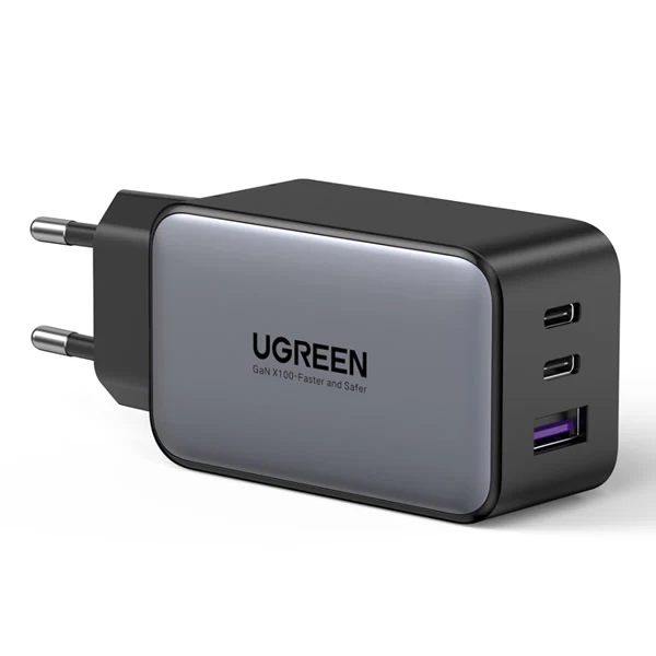 Ugreen 3 Port GaN PD Home Charger - 65W features Type-C port with Power Delivery 3.0. Fast charge your PD compatible devices. Your MacBook Air M2 can be charged from 0% to 51% in just 30 minutes. Features: GaN technology - more efficient, less heat, smaller. Fast charging. Charge three devices at the same time. USB C1/C2 Output - 65W. USB A Output - 22.5W. USB C1 + C2 Output - 45W + 20W. USB C1 + USB A Output - 45W + 18W. USB C1 + C2 + USB A Output - 45W + 8.5W + 8.5W.  Warranty: 1 Year