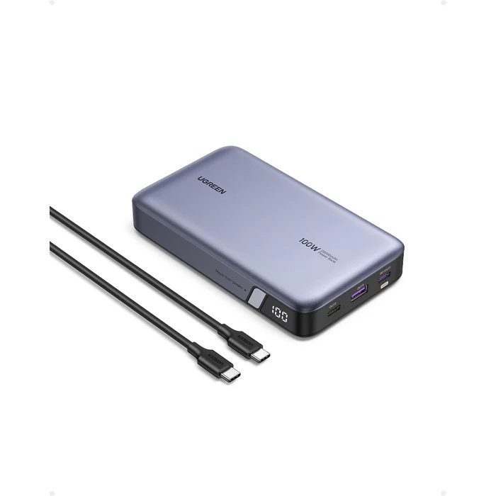 Ugreen 2000MAH PD 100W Power Bank-Grey. Massive Power, Ultra Fast  100W Output for Laptops and Beyond.