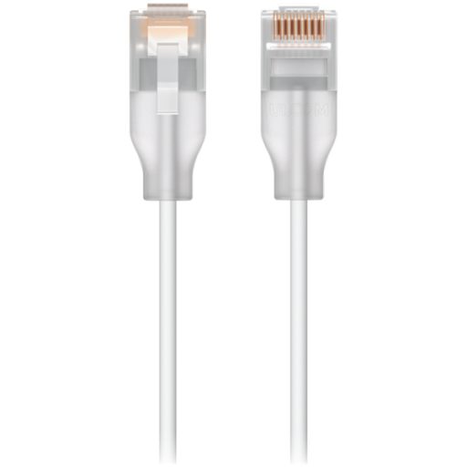 Ubiquiti UACC-Cable-Patch-EL-3M-W Nano-thin patch cable with 2.5 GbE support designed to show Etherlightin™ effects