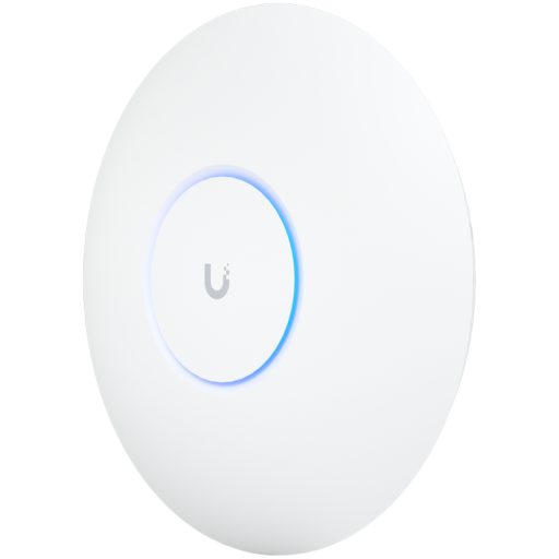 UBIQUITI U6 Pro; WiFi 6; 6 spatial streams; 140 m² (1,500 ft²) coverage; 350+ connected devices; Powered using PoE; GbE uplink.