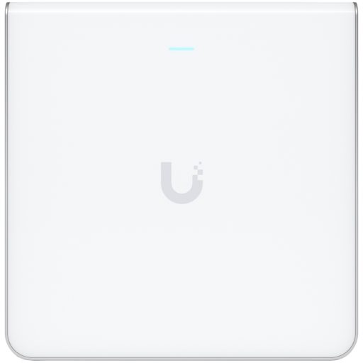 UBIQUITI U6 Enterprise In-Wall, 10 spatial streams, 115 m² (1,250 ft²) coverage, 600+ connected devices, Powered using PoE+/PoE++, (4) GbE ports with (1) PoE output, 2.5 GbE uplink.