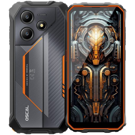 OSCAL Rugged smarthone Marine 2 LTE 6.56-inch HD 720x1612 90Hz Octa-core T615 up to 1.8 GHz RAM 4GB ROM 64GB Cam Rear 16MP Front 8MP 4G LTE WiFi BT Battery 11000mAh GPS+GLONASS+Beidou+Galileo & IP68/IP69K/MIL-STD-810H Android 15 Orange