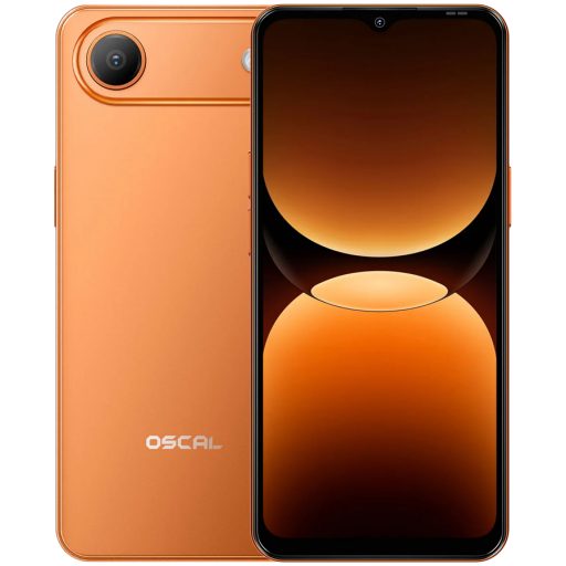 OSCAL Flat 3C LTE Smartphone, 6.65'' HD+ IPS 720*1612 90Hz, Quad-core T310 up to 2.0GHz, 4GB/32GB, Camera: Rear 32MP, Front 12MP, Wi-Fi 5, BT5.0, 5000mAh Battery, Android 16, Orange