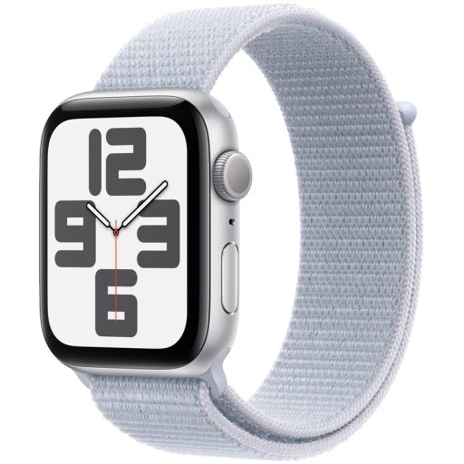 Apple Watch SE GPS 44mm Silver Aluminium Case with Blue Cloud Sport Loop,Model A2723