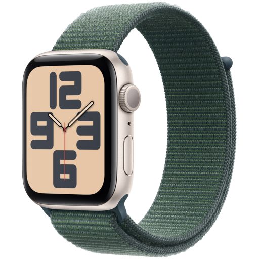 Apple Watch SE GPS 40mm Starlight Aluminium Case with Lake Green Sport Loop,Model A2722