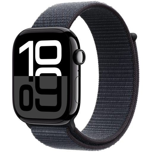 Apple Watch Series 10 GPS + Cellular 46mm Jet Black Aluminium Case with Ink Sport Loop,Model A3003