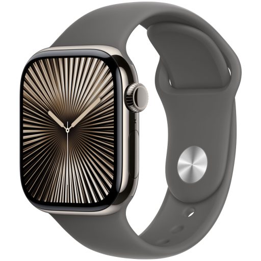 Apple Watch Series 10 GPS + Cellular 42mm Natural Titanium Case with Stone Grey Sport Band - S/M,Model A3001