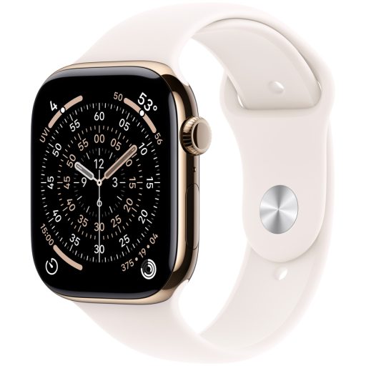 Apple Watch Series 11 GPS + Cellular 46mm Gold Titanium Case with Light Blush Sport Band - S/M,Model A3337